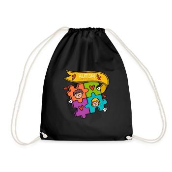 Autisme Autiste Asberger Autisme Awareness Puzzle - Sac de sport léger - noir - Devant