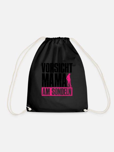 Vorsicht Mama Am Sondeln Lustiges Mutter Sondel - Turnbeutel - Schwarz