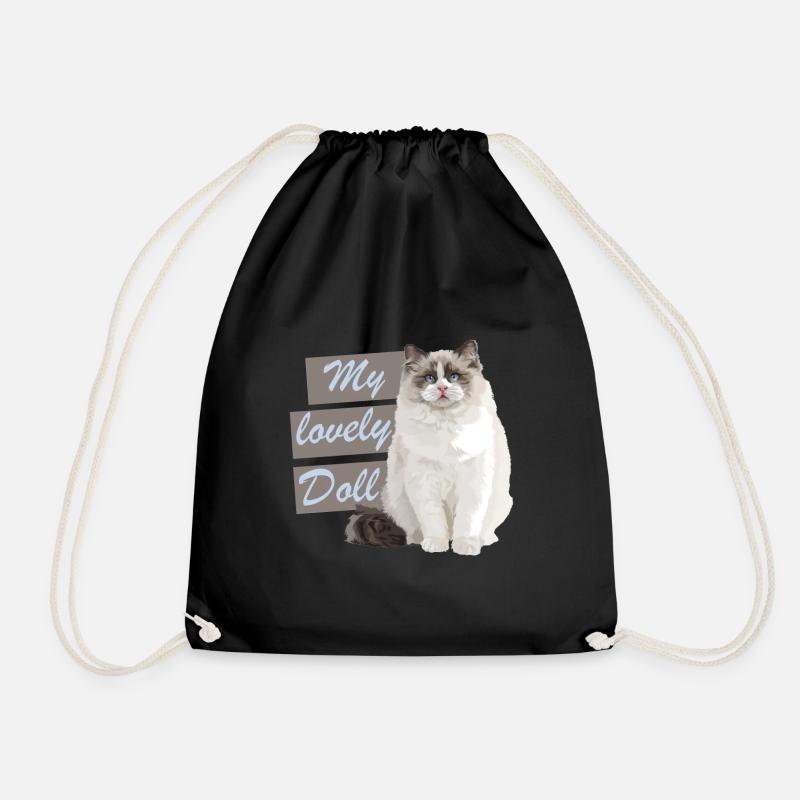 M lovely doll - Drawstring Bag - black