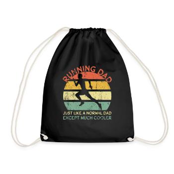 Running Dad Jogging Dad Marathon Runner Father's Day - Drawstring Bag - black - Front