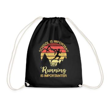 School Is Important But Running Retro Coureur - Sac de sport léger - noir - Devant