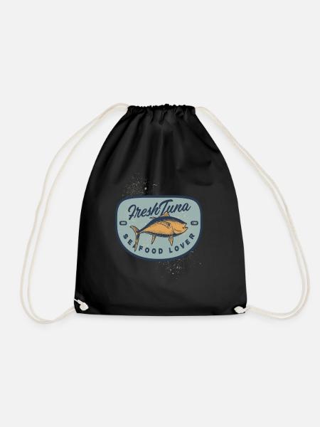 Frischer Thunfisch Tuna Seafood - Turnbeutel - Schwarz