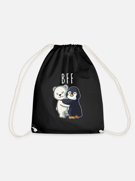 BFF beste Freunde für immer Partneroutfit Mädchen - Turnbeutel - Schwarz