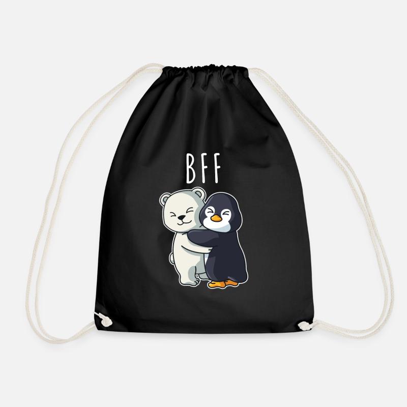 BFF beste Freunde für immer Partneroutfit Mädchen - Turnbeutel - Schwarz