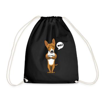 Sturer Basenji Hund lustig - Turnbeutel - Schwarz - Vorne