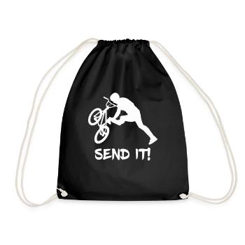 MTB Sprung Dirt Bike Tailwhip Biker Bikepark Mount - Turnbeutel - Schwarz - Vorne