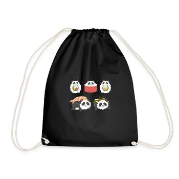 Panda Sushi Hug Cute Animal Maki Lover Funny Food - Turnbeutel - Schwarz - Vorne