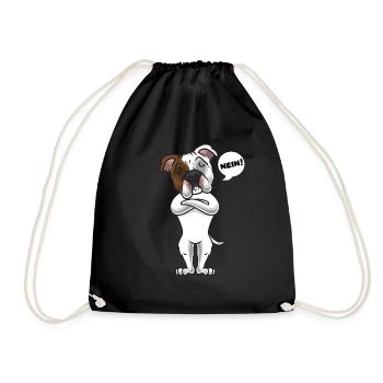 Sture American Bulldog Bulldogge Hund lustig - Turnbeutel - Schwarz - Vorne