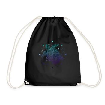 Tortue tribal océan plongée cadeau - Sac de sport léger - noir - Devant