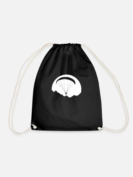 Paraglider Pilot Paraglider Paragliding - Drawstring Bag - black