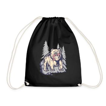 Grizzly Ours saumon forêt - Sac de sport léger - noir - Devant