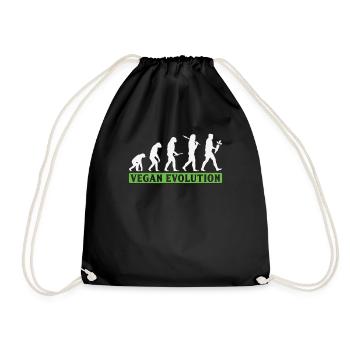 Vegan Evolution Veganer - Drawstring Bag - black - Front