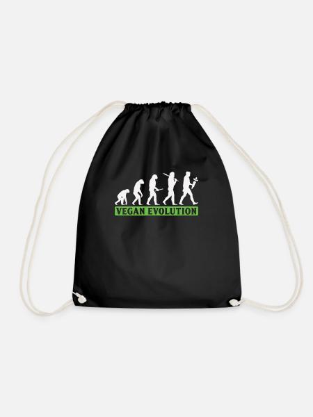 Vegan Evolution Veganer - Drawstring Bag - black