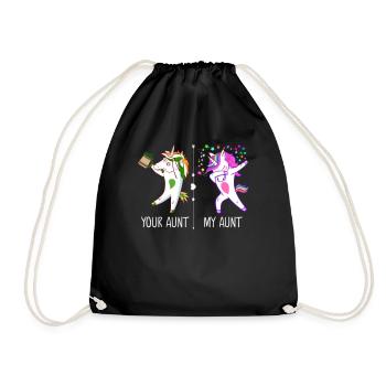 Funny Dabbing Aunt Unicorn - Drawstring Bag - black - Front