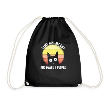 Gin - Gin Cocktail Gin Drinker Gift Shirt - Drawstring Bag - black - Front