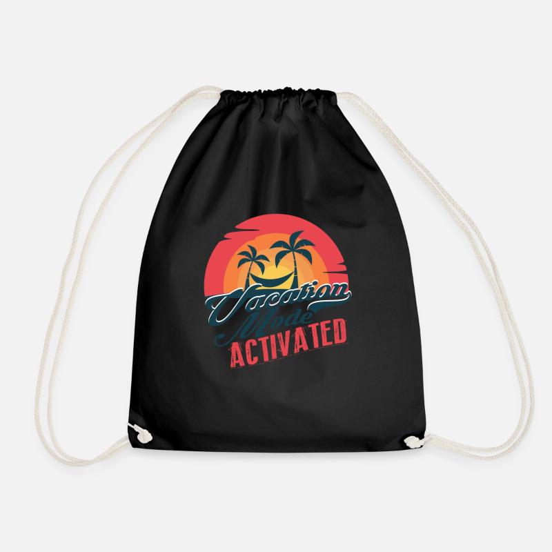 Vacation Mode Activated - Drawstring Bag - black
