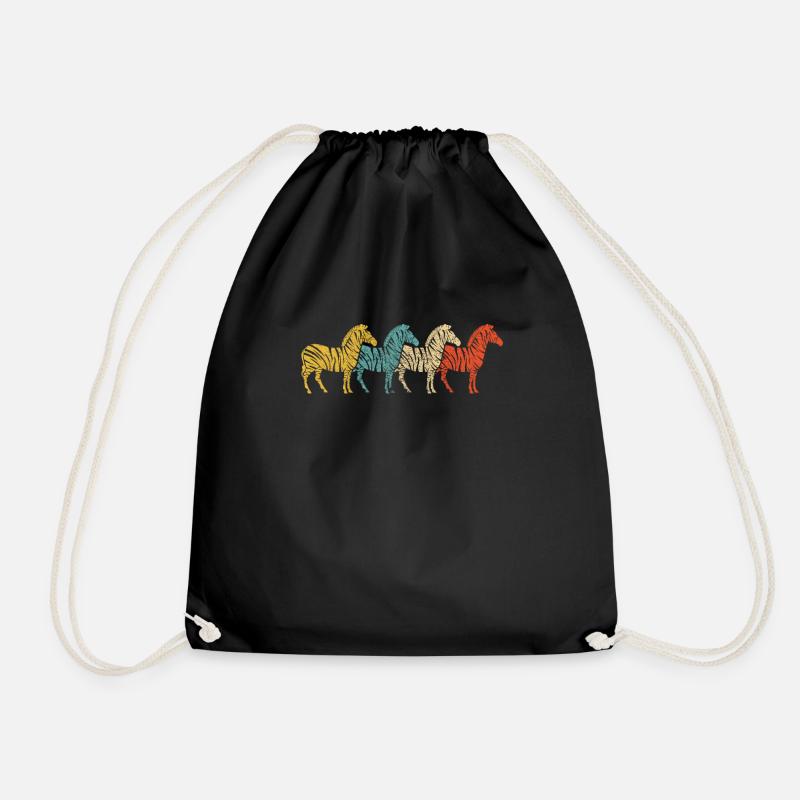 Vintage Retro Pop Art Zebra Geschenk - Turnbeutel - Schwarz