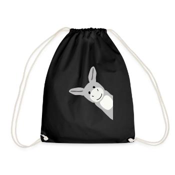 Droll grey donkey For donkey friends - Drawstring Bag - black - Front