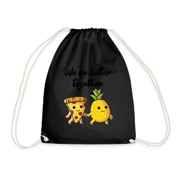 Hawaiian Pizza We're better together - Drawstring Bag - black - Front