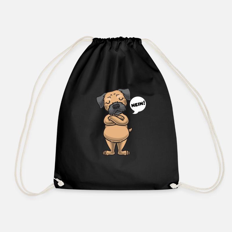 Sturer Border Terrier Hund lustig Borderterrier - Turnbeutel - Schwarz