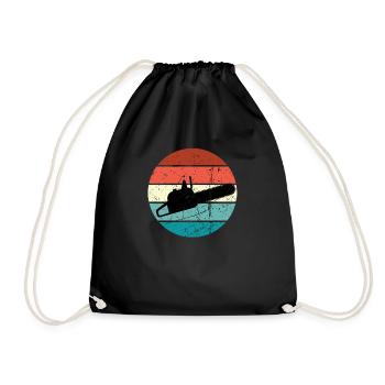 Bûcheron forestier bois scie à chaîne - Sac de sport léger - noir - Devant