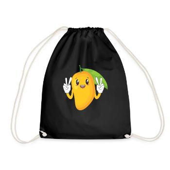 Happy Mango Summer Fruit Lovers - Drawstring Bag - black - Front