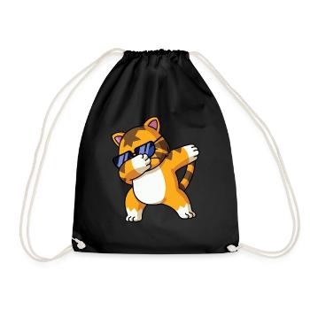 Dabbing Tiger Lustig Schlafanzug Kostüm - Turnbeutel - Schwarz - Vorne