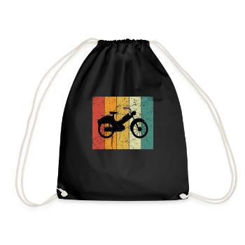 Moped Moped Moped Rider Moped Rider Mopeds Mokick - Drawstring Bag - black - Front