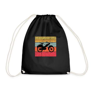 Moped Moped Moped Rider Moped Rider Mopeds Mokick - Drawstring Bag - black - Front