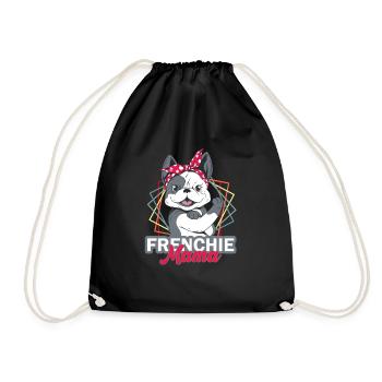 Bouledogue française Frenchie Mama chien - Sac de sport léger - noir - Devant