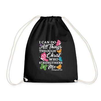 Do All Things Through Christ Religion Biblevers - Sac de sport léger - noir - Devant