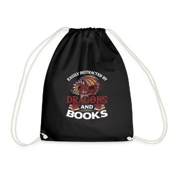 Dragons And Books Fantasy Amoureux du livre - Sac de sport léger - noir - Devant