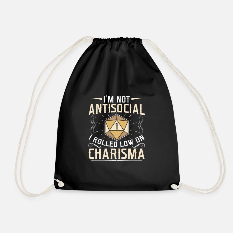 Not Antisocial I Rolled Low On Charisma RPG Gamer - Turnbeutel - Schwarz