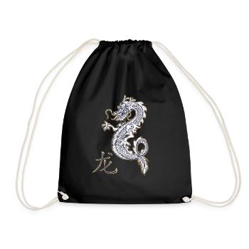 Dragon Dragon caractères chinois Kanji - Sac de sport léger - noir - Devant