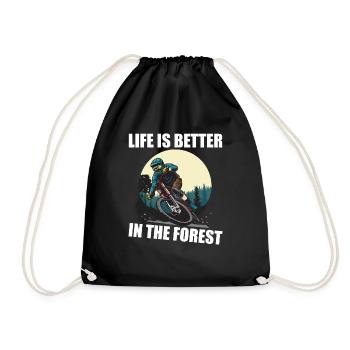 MTB Mountain Bike Life is better in the forest - Drawstring Bag - black - Front