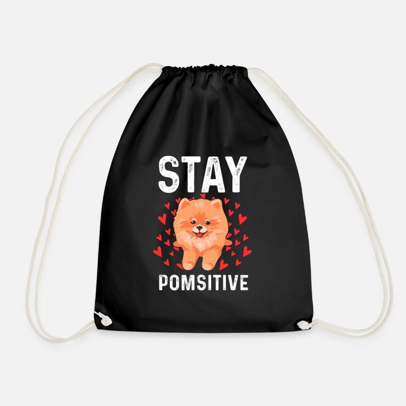 Pomeranian - Drawstring Bag - black