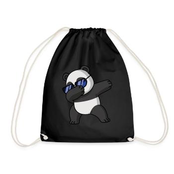 Dabbing Panda Cool Schlafanzug Kostüm - Turnbeutel - Schwarz - Vorne
