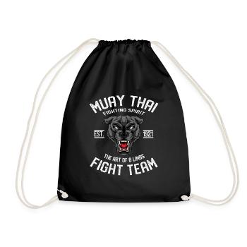 Muay Thai Thai Boxing Panther - Drawstring Bag - black - Front