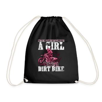 Braap Girl Never Underestimate Motorcycle Lover - Drawstring Bag - black - Front