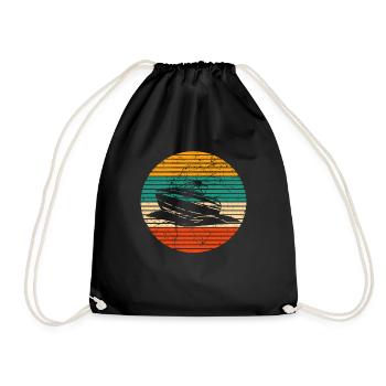 Motorboat Boat Captain Boating - Drawstring Bag - black - Front