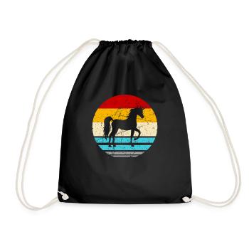 Einhorn Unicorn Einhörner - Turnbeutel - Schwarz - Vorne