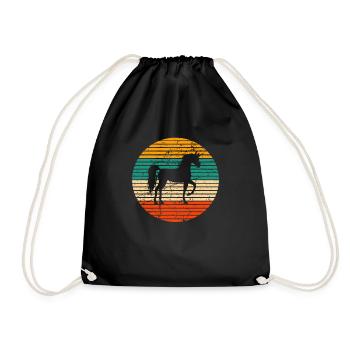 Einhorn Unicorn Einhörner - Turnbeutel - Schwarz - Vorne