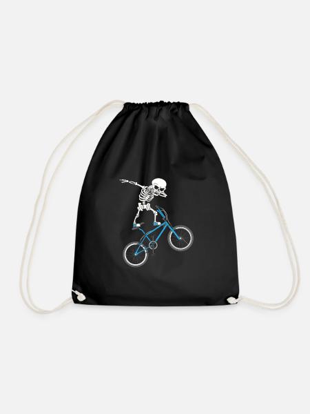 Dabbing Skeleton mtb Fahrrad BMX Spaß - Turnbeutel - Schwarz