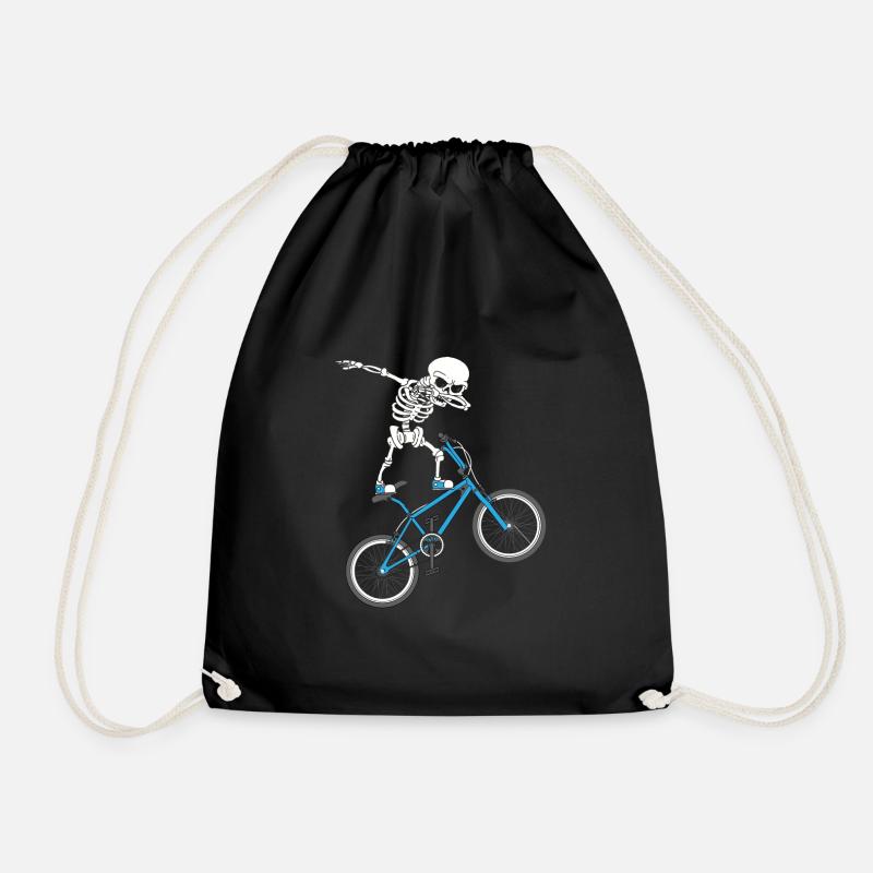 Dabbing Skeleton mtb Fahrrad BMX Spaß - Turnbeutel - Schwarz