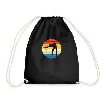 Pool und Snooker Billard Sport Geschenk - Turnbeutel - Schwarz - Vorne