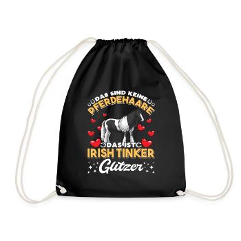 Irish Tinker Pferde Spruch Pferdehaare lustig - Turnbeutel - Schwarz - Vorne