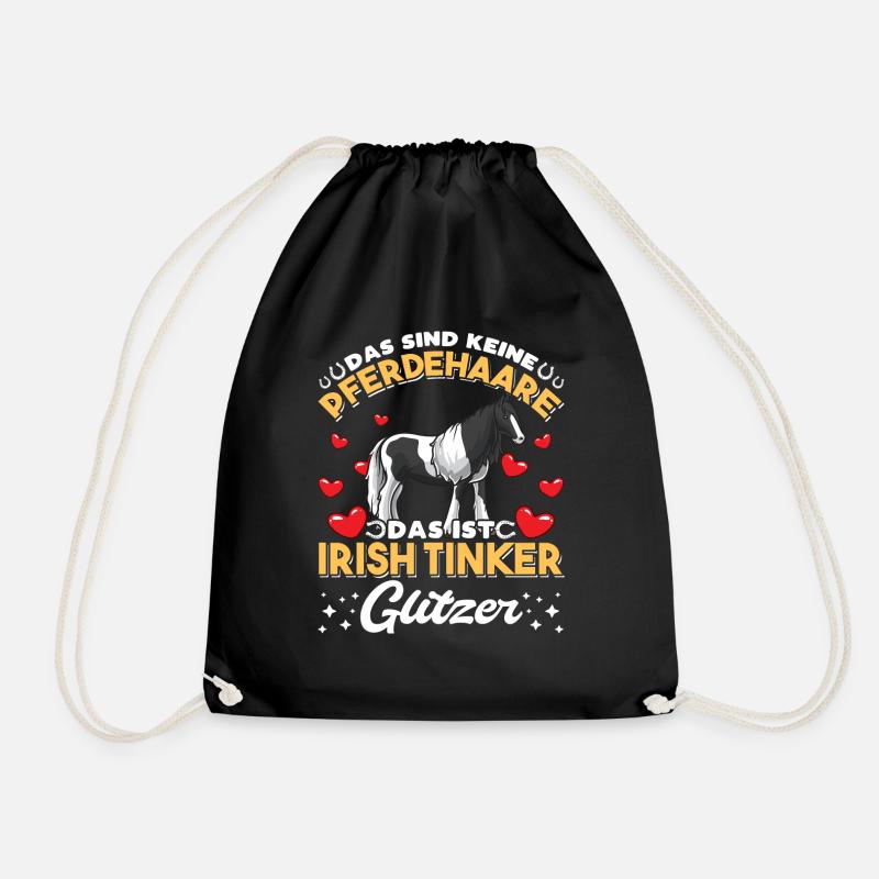 Irish Tinker Pferde Spruch Pferdehaare lustig - Turnbeutel - Schwarz