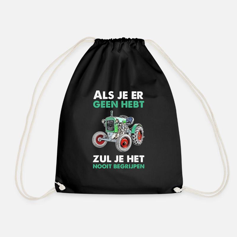 Trekker Oldtimer Design Nederlands - Turnbeutel - Schwarz