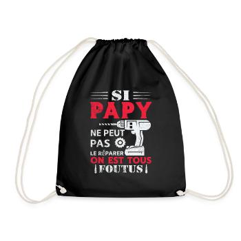 Si papy ne peut pas le réparer personne ne peut - Sac de sport léger - noir - Devant