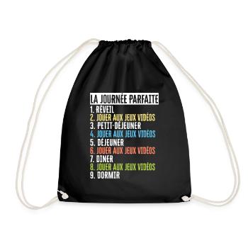 Cadeau Geek Gamer Ado La Journée Parfaite Humour - Sac de sport léger - noir - Devant
